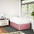 Estructura de cama sin colchón terciopelo rosa 80x200