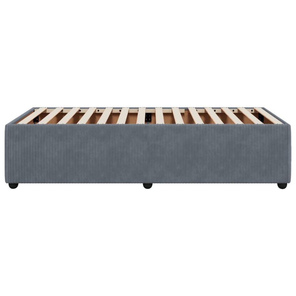 Estructura de cama sin colchón terciopelo gris oscuro 90x190