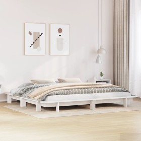 Cama sin colchón madera maciza de pino blanca 180x200