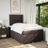 Cama box spring con colchón tela marrón oscuro 120x200