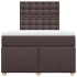 Cama box spring con colchón tela marrón oscuro 120x200