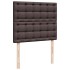 Cama box spring con colchón tela marrón oscuro 120x200