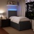Cama box spring con colchón terciopelo gris oscuro 80x200