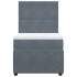 Cama box spring con colchón terciopelo gris oscuro 80x200