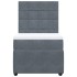 Cama box spring con colchón terciopelo gris oscuro 80x200