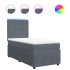 Cama box spring con colchón terciopelo gris oscuro 90x190