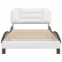 Estructura de cama con cabecero cuero sintético blanco y