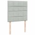 Cama box spring con colchón terciopelo gris claro 90x190