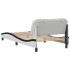Estructura de cama con cabecero cuero sintético blanco y