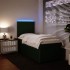 Cama box spring con colchón terciopelo verde oscuro 90x200