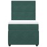 Cama box spring con colchón terciopelo verde oscuro 90x200