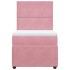 Cama box spring con colchón terciopelo rosa 90x200