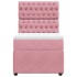 Cama box spring con colchón terciopelo rosa 90x200