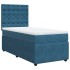 Cama box spring con colchón terciopelo azul 90x200