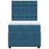 Cama box spring con colchón terciopelo azul 90x200