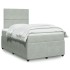 Cama box spring con colchón terciopelo gris claro 120x200