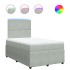 Cama box spring con colchón terciopelo gris claro 120x200
