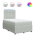 Cama box spring con colchón terciopelo gris claro 120x200