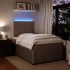 Cama box spring con colchón terciopelo gris claro 120x200