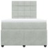 Cama box spring con colchón terciopelo gris claro 120x200