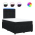 Cama box spring con colchón terciopelo negro 120x200