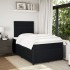 Cama box spring con colchón terciopelo negro 120x200