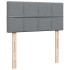 Cama box spring con colchón tela gris claro 80x200