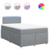 Cama box spring con colchón tela gris claro 120x200