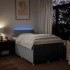 Cama box spring con colchón tela gris claro 120x200