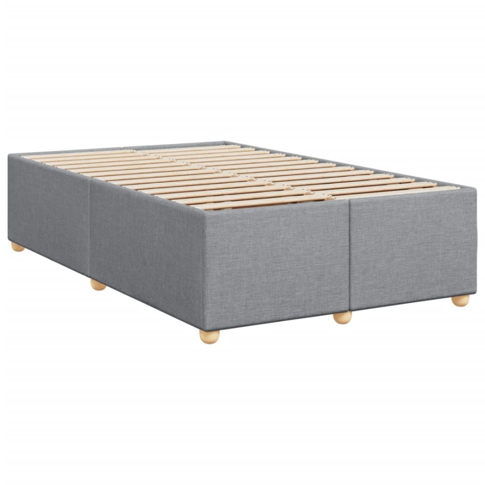 Cama box spring con colchón tela gris claro 120x200