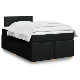Cama box spring con colchón tela negro 120x200