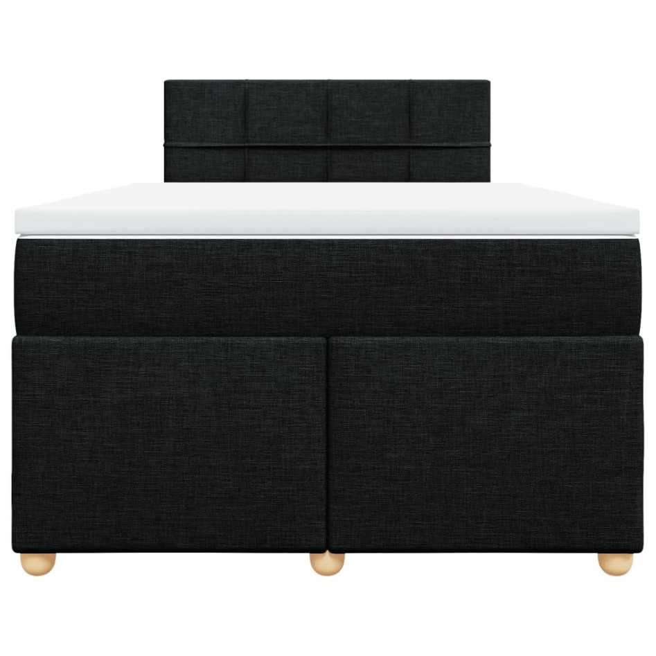 Cama box spring con colchón tela negro 120x200