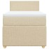 Cama box spring con colchón tela color crema 90x190