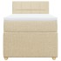 Cama box spring con colchón tela color crema 90x190