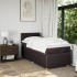 Cama box spring con colchón tela marrón oscuro 90x190