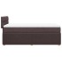 Cama box spring con colchón tela marrón oscuro 90x190