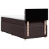 Cama box spring con colchón tela marrón oscuro 90x190
