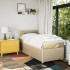Cama box spring con colchón tela color crema 90x190