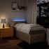 Cama box spring con colchón tela color crema 90x190