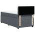 Cama box spring con colchón terciopelo gris oscuro 80x200
