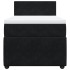 Cama box spring con colchón cuero sintético negro 90x190