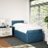 Cama box spring con colchón terciopelo azul 90x190