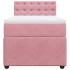 Cama box spring con colchón terciopelo rosa 90x190