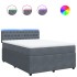 Cama box spring con colchón terciopelo gris oscuro 160x200