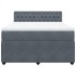 Cama box spring con colchón terciopelo gris oscuro 160x200