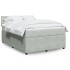 Cama box spring con colchón terciopelo gris claro 160x200