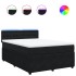 Cama box spring con colchón terciopelo negro 160x200