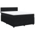 Cama box spring con colchón terciopelo negro 160x200
