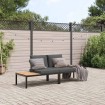 Set de sofás de jardín con cojines 2 piezas aluminio negro