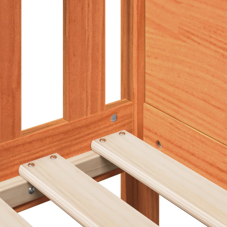 Cama con forma de casa de niños madera maciza marrón 90x190